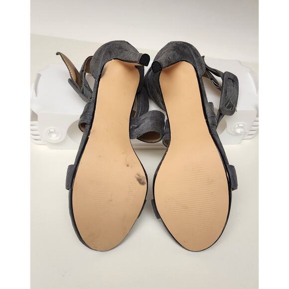 Women's Open Toe Strappy High Heel Sandals Dress Shoes Color Gray Size 8.5M - Picture 5 of 8